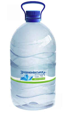 Мінеральна питна вода природна лікувально-столова сильногазована Знаменівська 5 л.